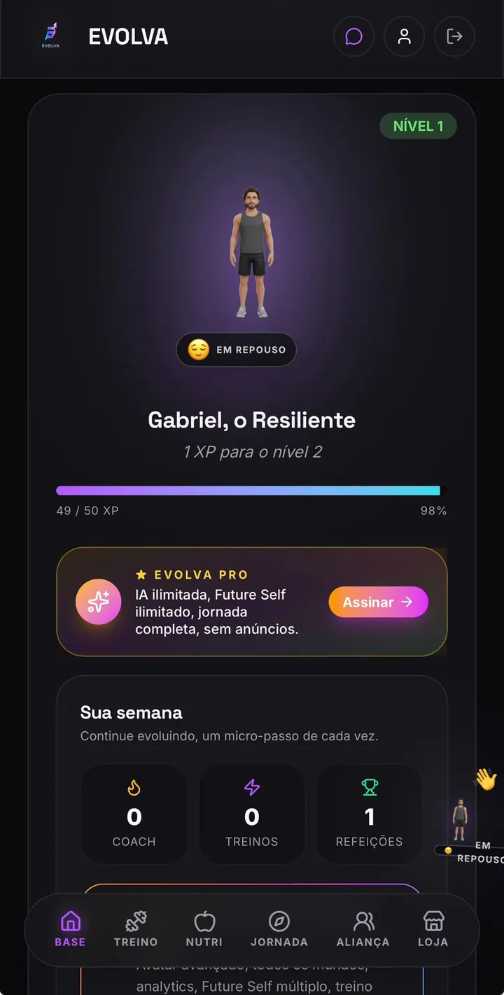 Avatar real do EVOLVA